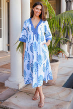 Load image into Gallery viewer, Celina Dress Blue/White

