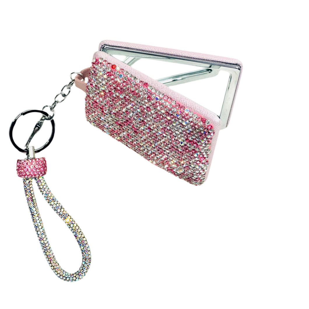 Shelly Compact Mirror Multi Pink